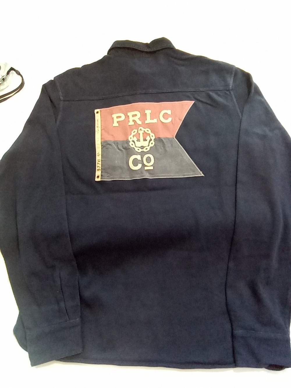 Ralph Lauren Navy Shirt Jacket with Red & Light Blue Flag Patch - Picture 9 of 14